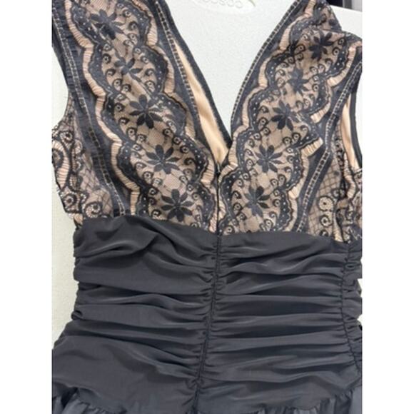 "JESSICA HOWARD" Babydoll Black Lace SZ 8 Dark Romance Goth Sexy Dress Midi - Picture 10 of 11